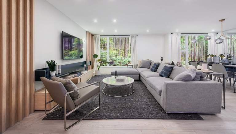 Rendering of Seymour Village Hilltop Living Room