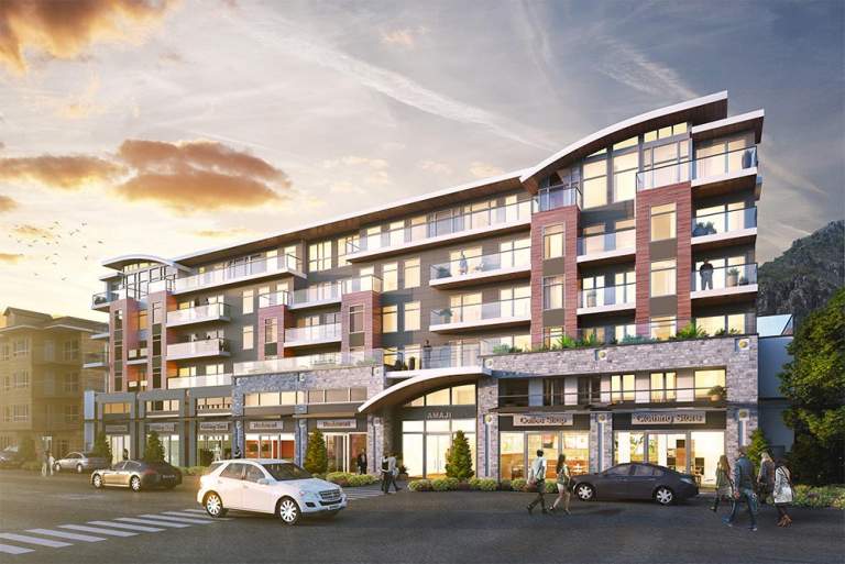 38033 Second Avenue Squamish - Amaji Exterior Render Sunset in Squamish
