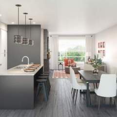 Base 10 living room/kitchen rendering Chilliwack presale