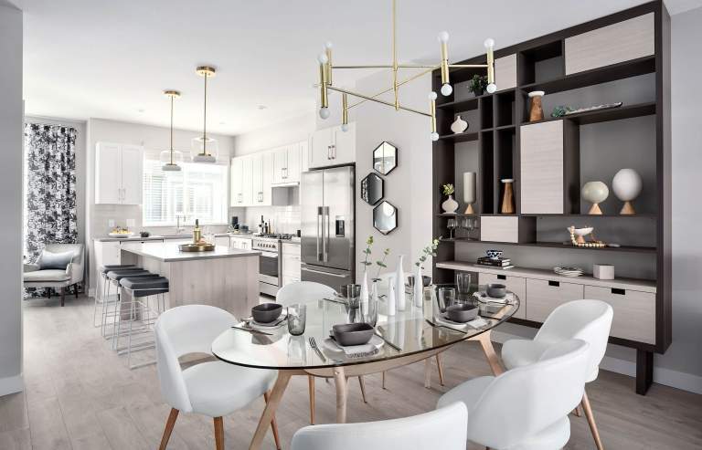 Wembley Townhouse living room rendering in Richmond Presale
