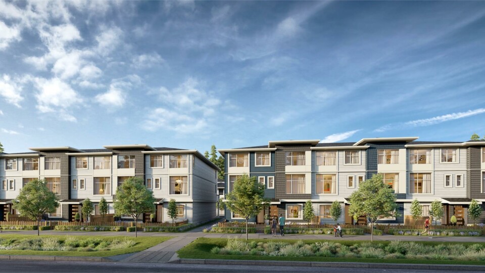 Carson Townhouse Development in Surrey - photo of front of buildings
