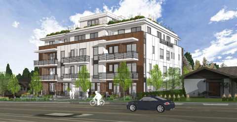 Vancouver West Side New Condos - Photo Of Front View Of Building Rendering