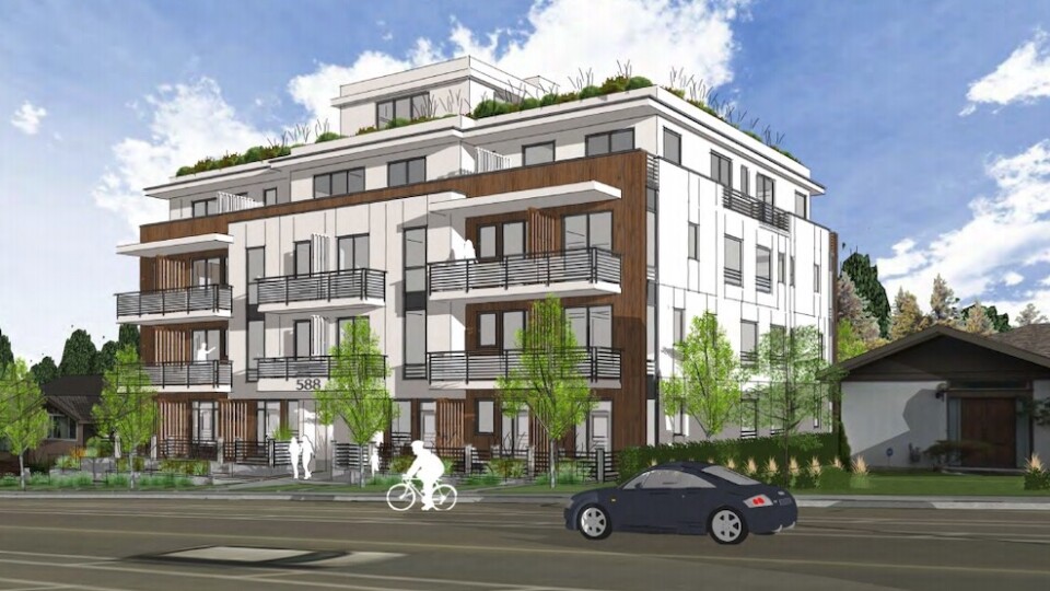 Vancouver West Side New Condos - photo of front view of building rendering