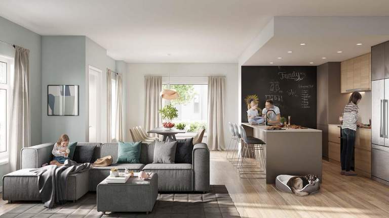 Heron Steveston rendering of living room