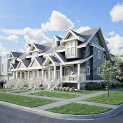 Rendering of Chambers townhomes & condos in East Vancouver