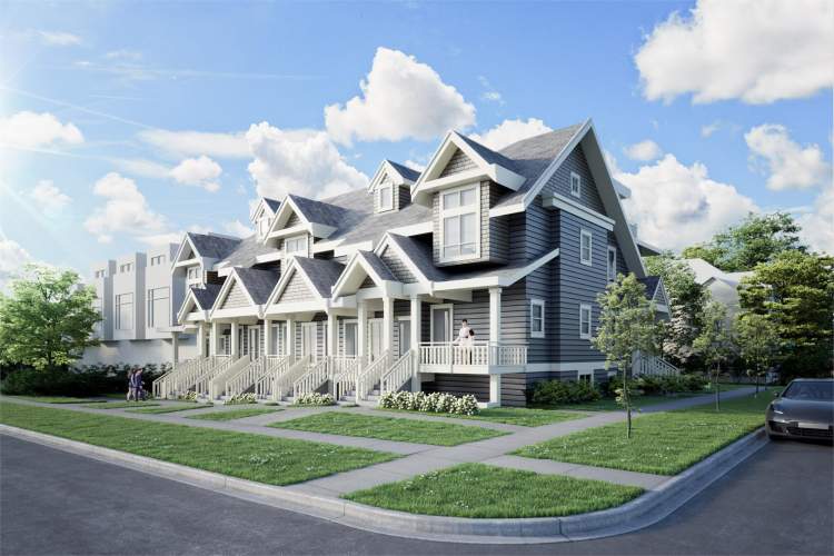 Rendering of Chambers townhomes & condos in East Vancouver
