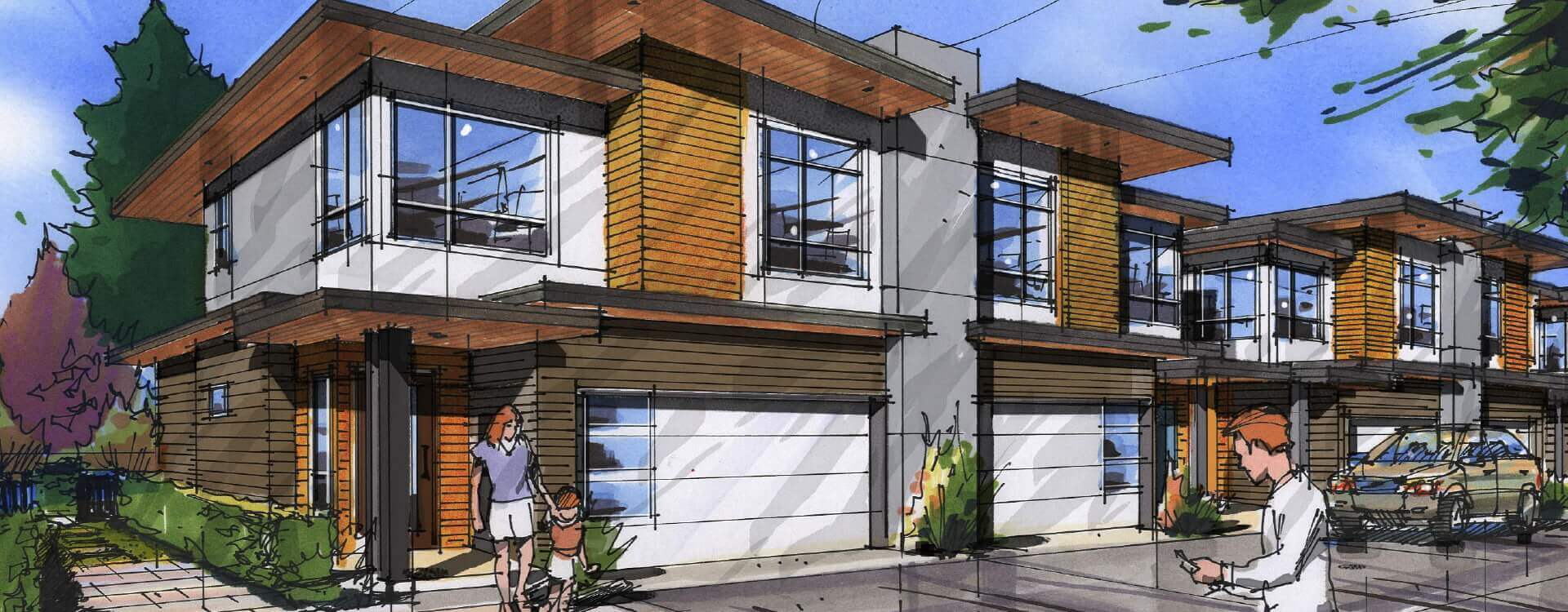 Drawing of Georgia Townhomes in Steveston by Anthem