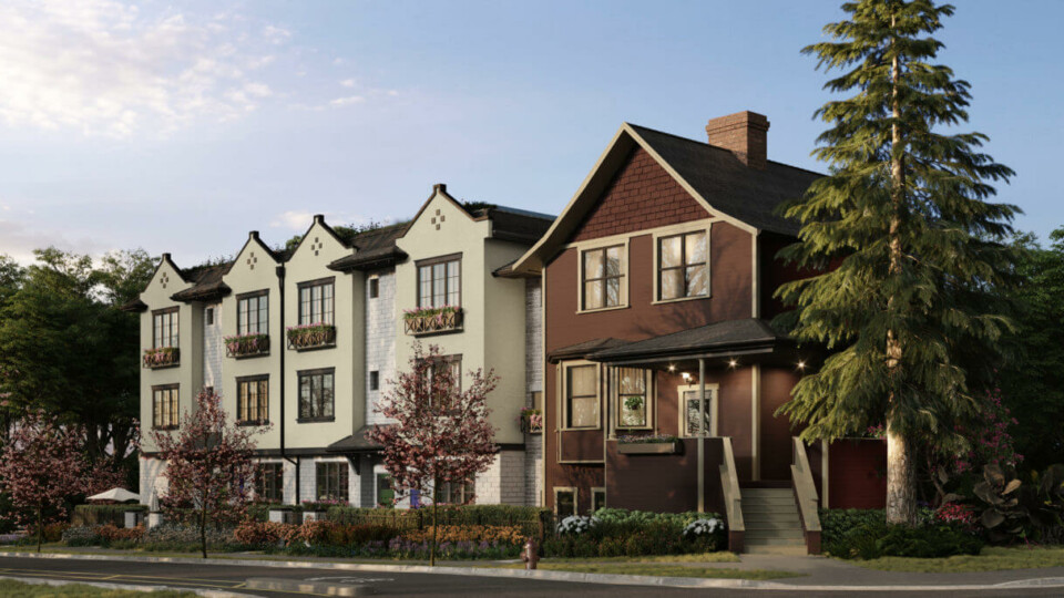 Cypress & Second townhomes rendering on Vancouver's West Side