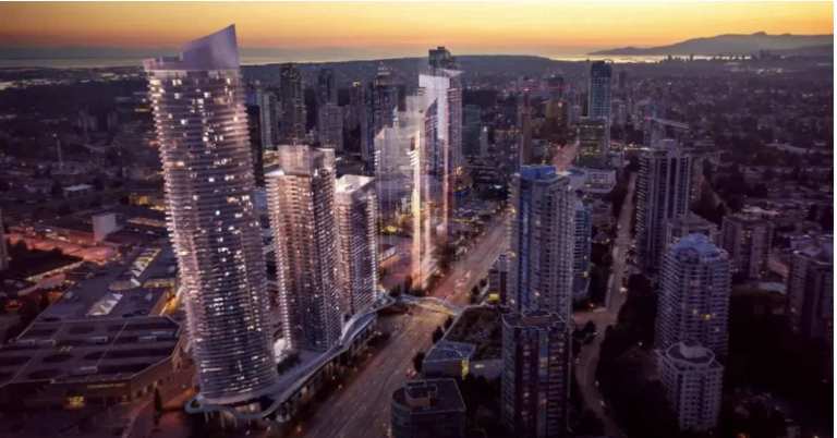 Rendering of Concord Metrotown towers