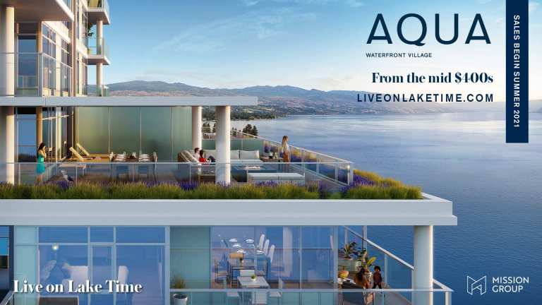 Rendering of Aqua Kelowna homes