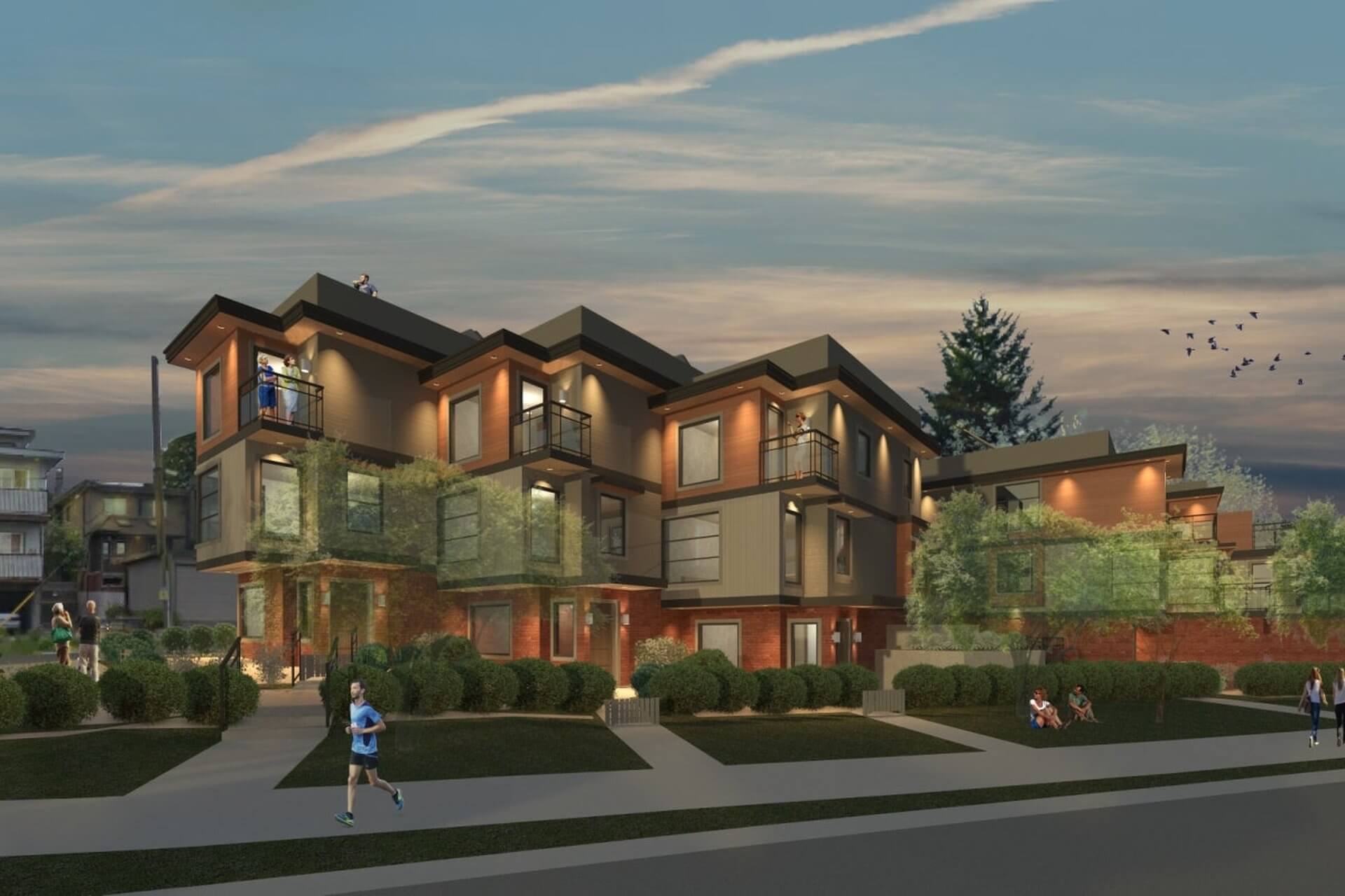 Rendering of Harmony On Eighth townhouses front view