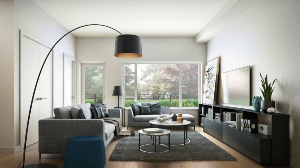 Rendering of The Trails North Vancouver living room