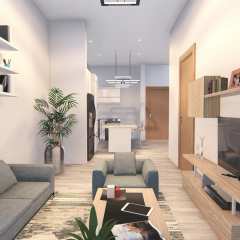 Rendering of The Robson living room in Chilliwack BC