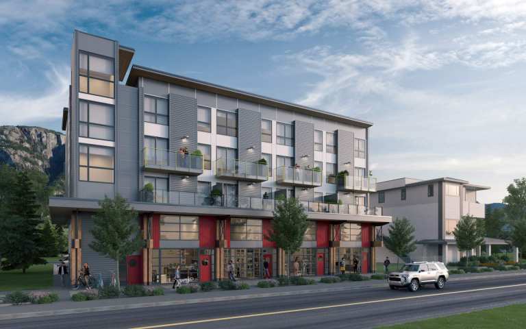 Rendering of The Lofts 4-storey development in Squamish