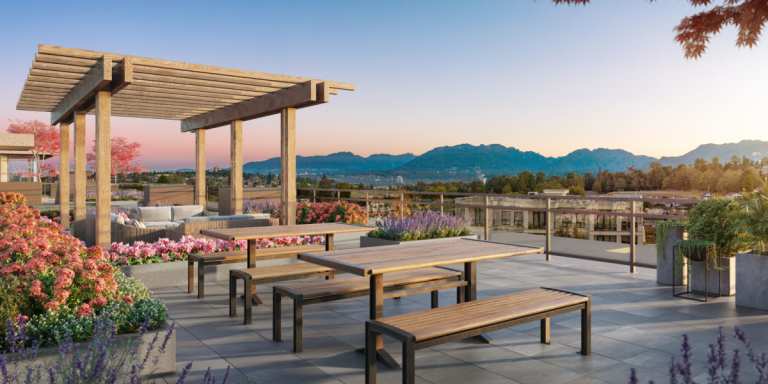 Rendering of Valeo Burnaby Rooftop Terrace at 4780 Hastings Street