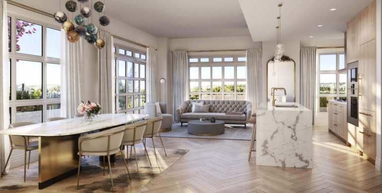 Rendering of Chloé Vancouver Living Area