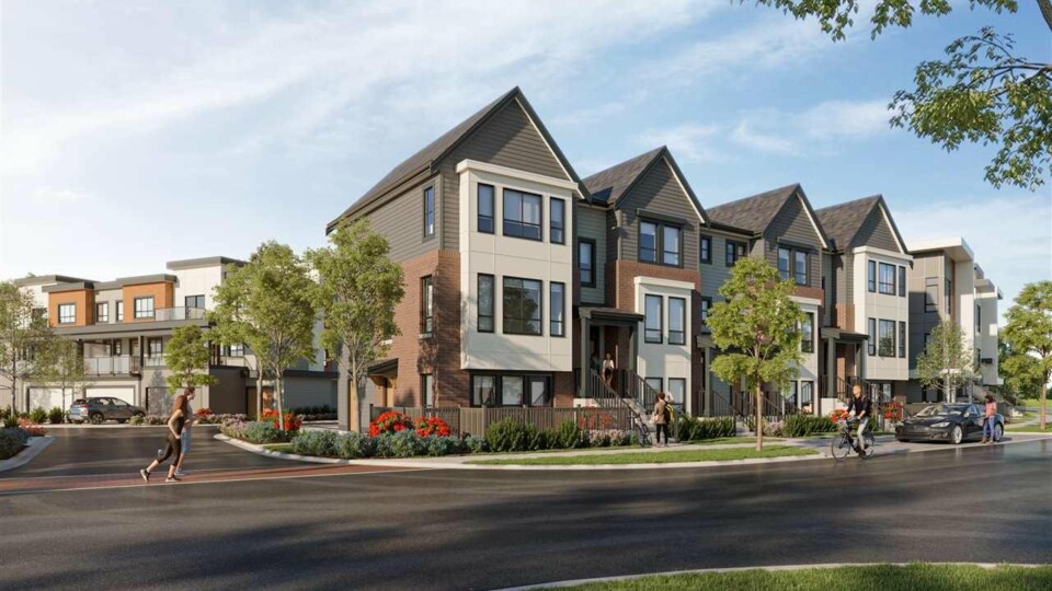 Rendering of Acadia townhomes in Chilliwack