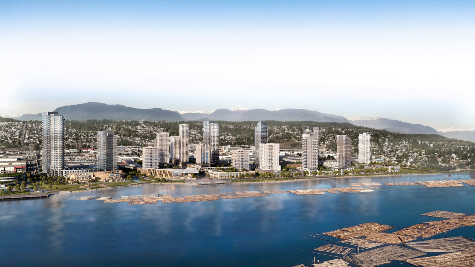 Rendering of Fraser Mills Coquitlam views