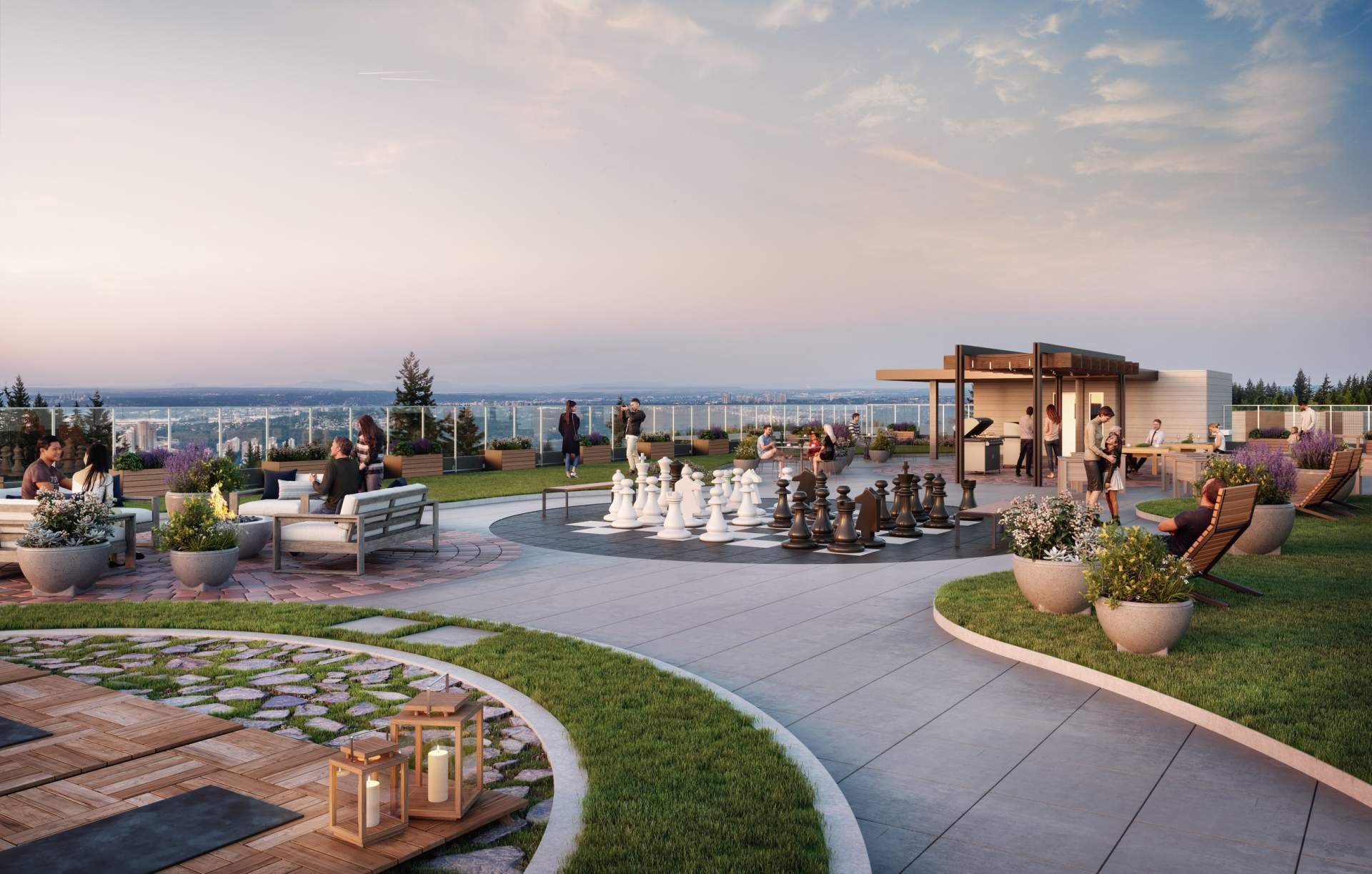 Arbour Rooftop with dinning area & chess board