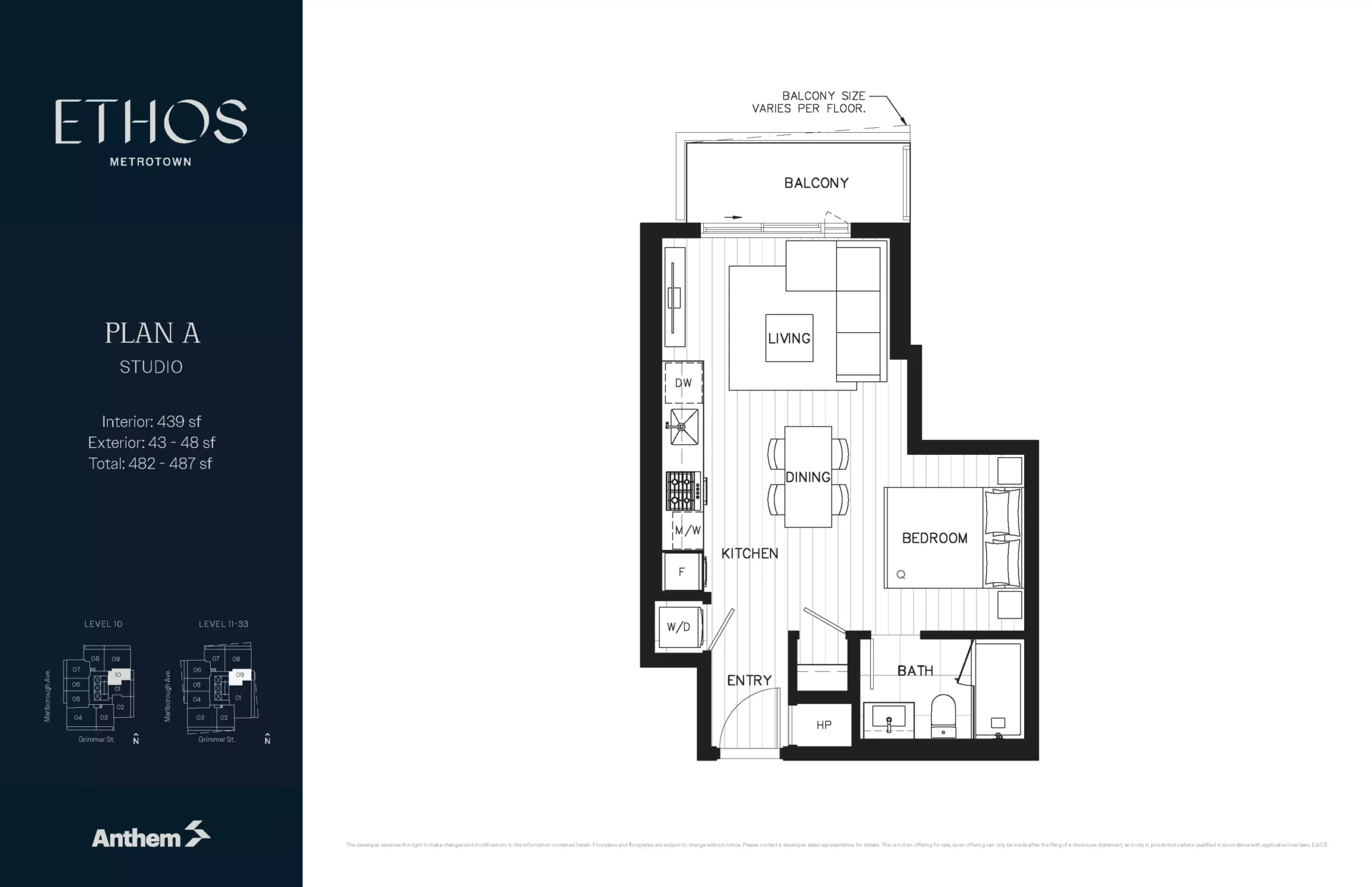 Ethos Metrotown Floor Plan A