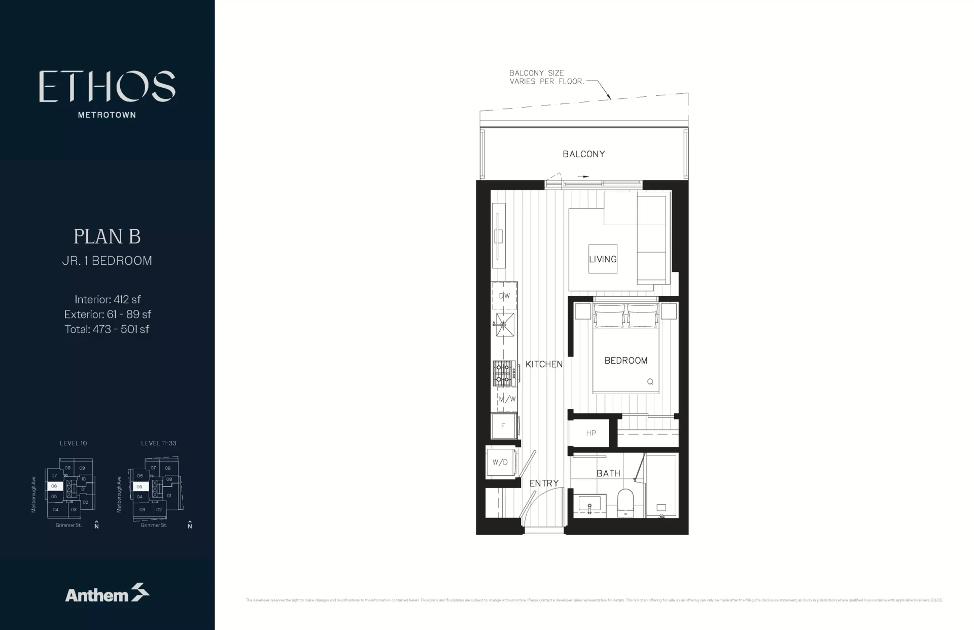 Ethos Metrotown Floor Plan B