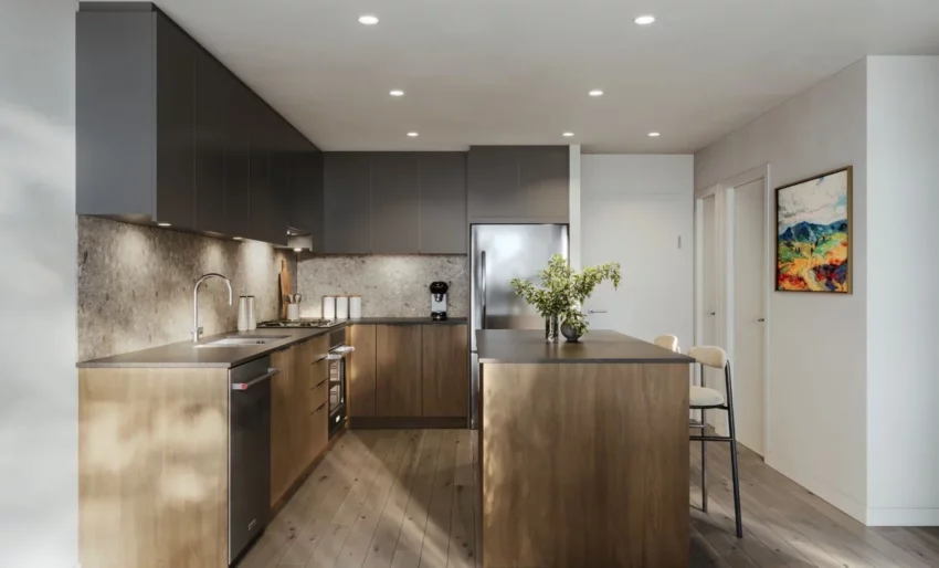 Stirling Block Coquitlam Dark Kitchen