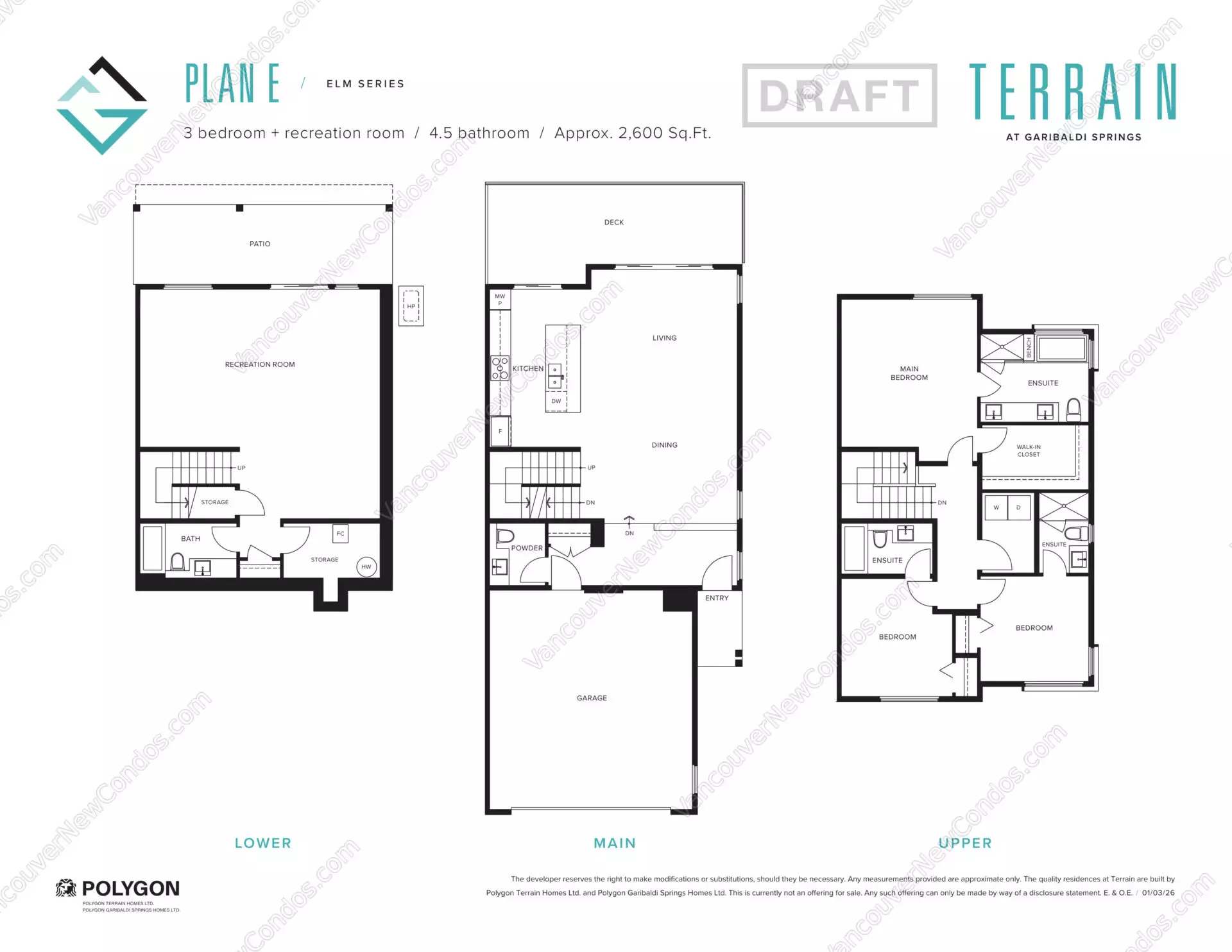 Terrain at Garibaldi Springs - Plan E ( 3 Bedroom )