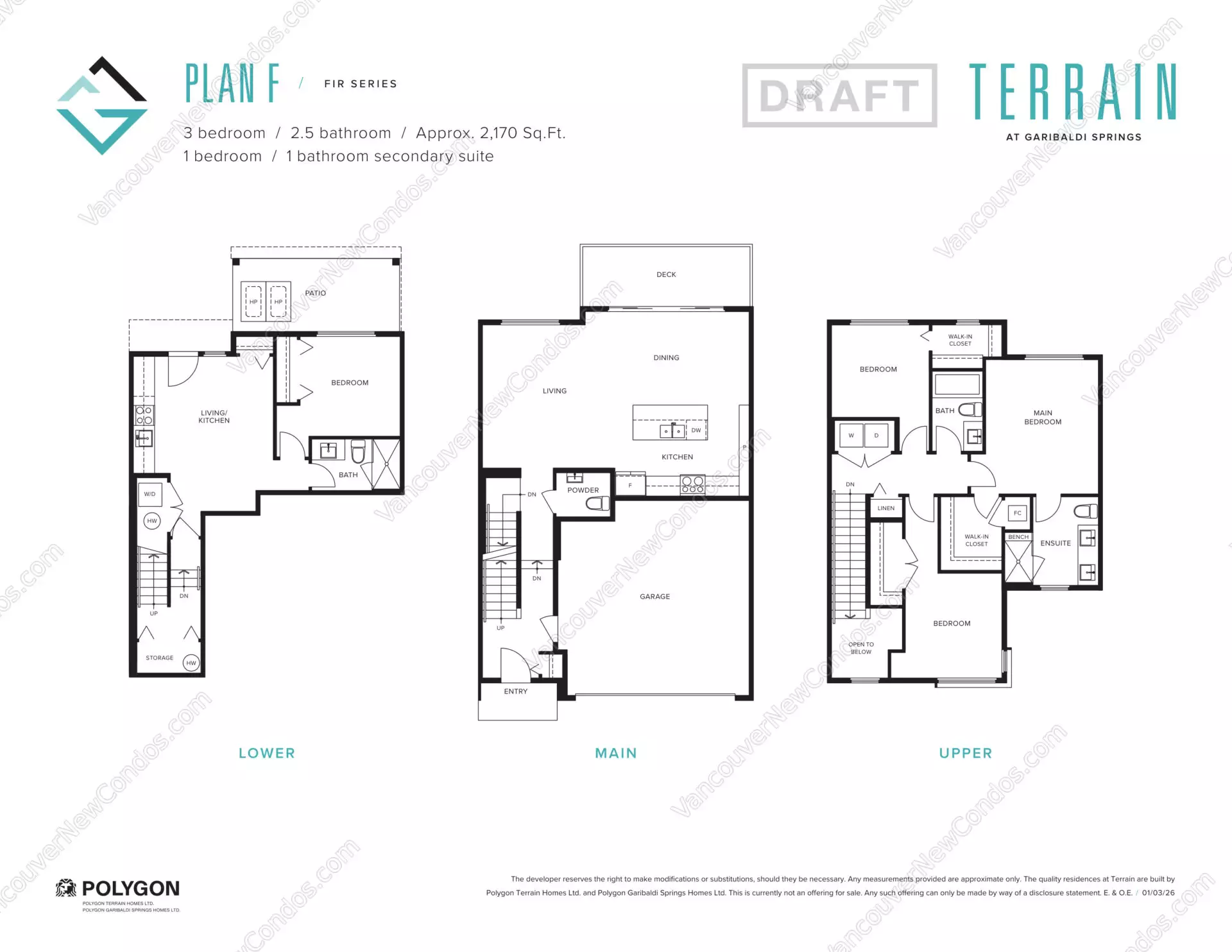 Terrain at Garibaldi Springs - Plan F ( 3 bedroom )