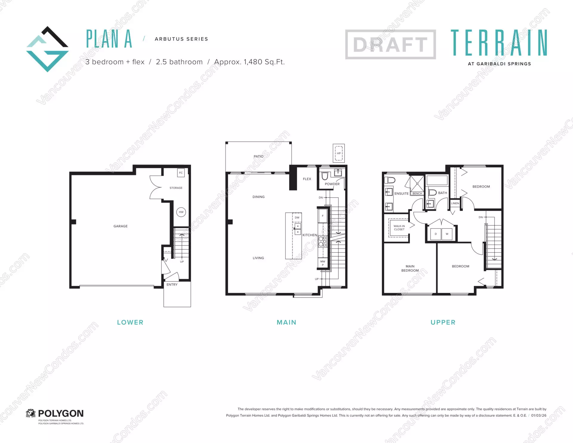 Terrain at Garibaldi Springs - Plan A ( 3 Bedroom + Flex )