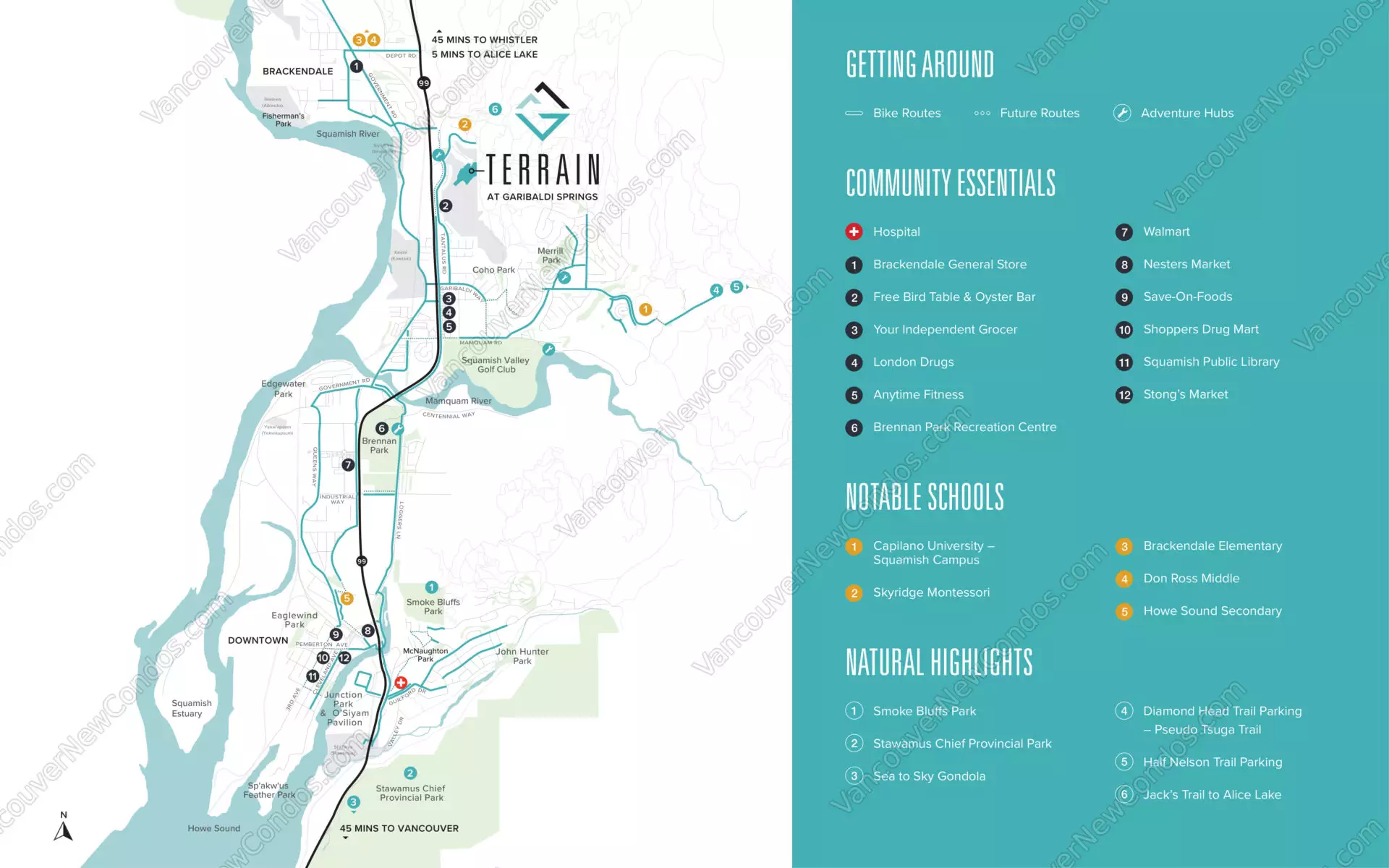 Terrain at Garibaldi Springs - Location Map