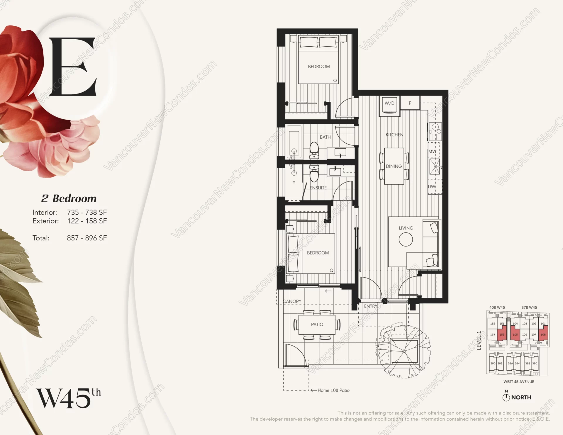 W45th at Oakridge Town Centre - Plan E ( 2 Bedroom )