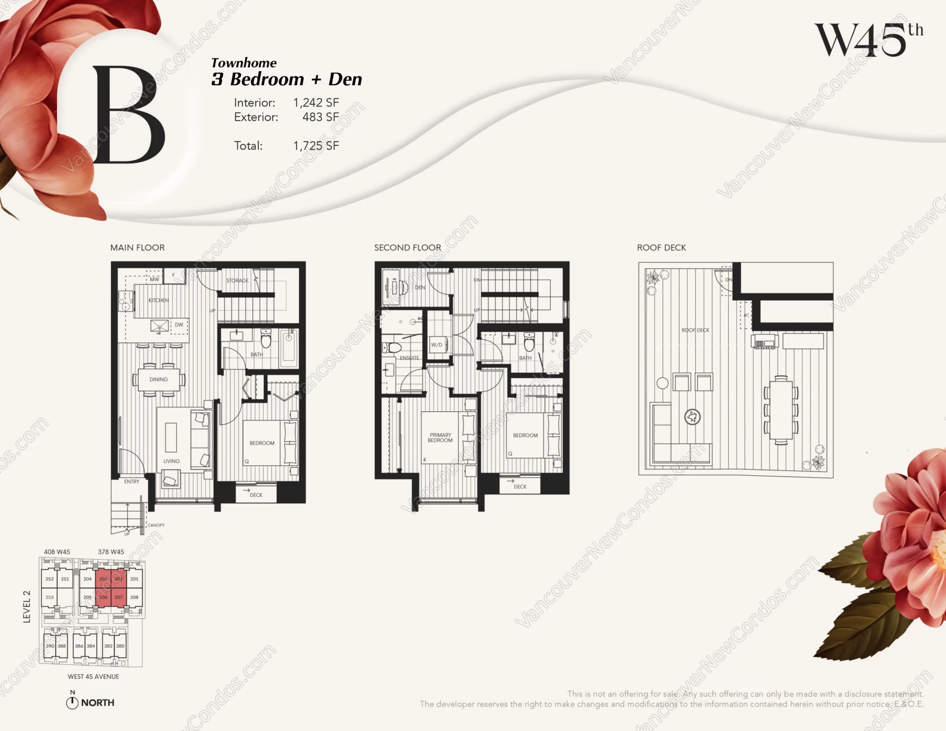 W45th at Oakridge Town Centre - Plan B ( 3 Bedroom + Den )