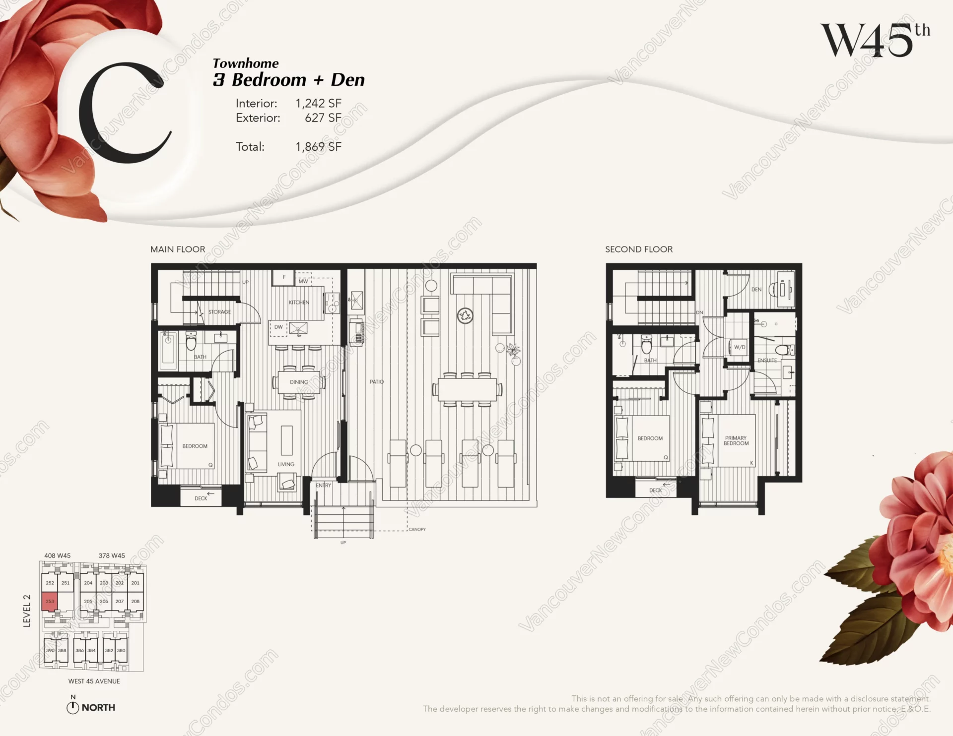 W45th at Oakridge Town Centre - Plan C ( 3 Bedroom + Den )