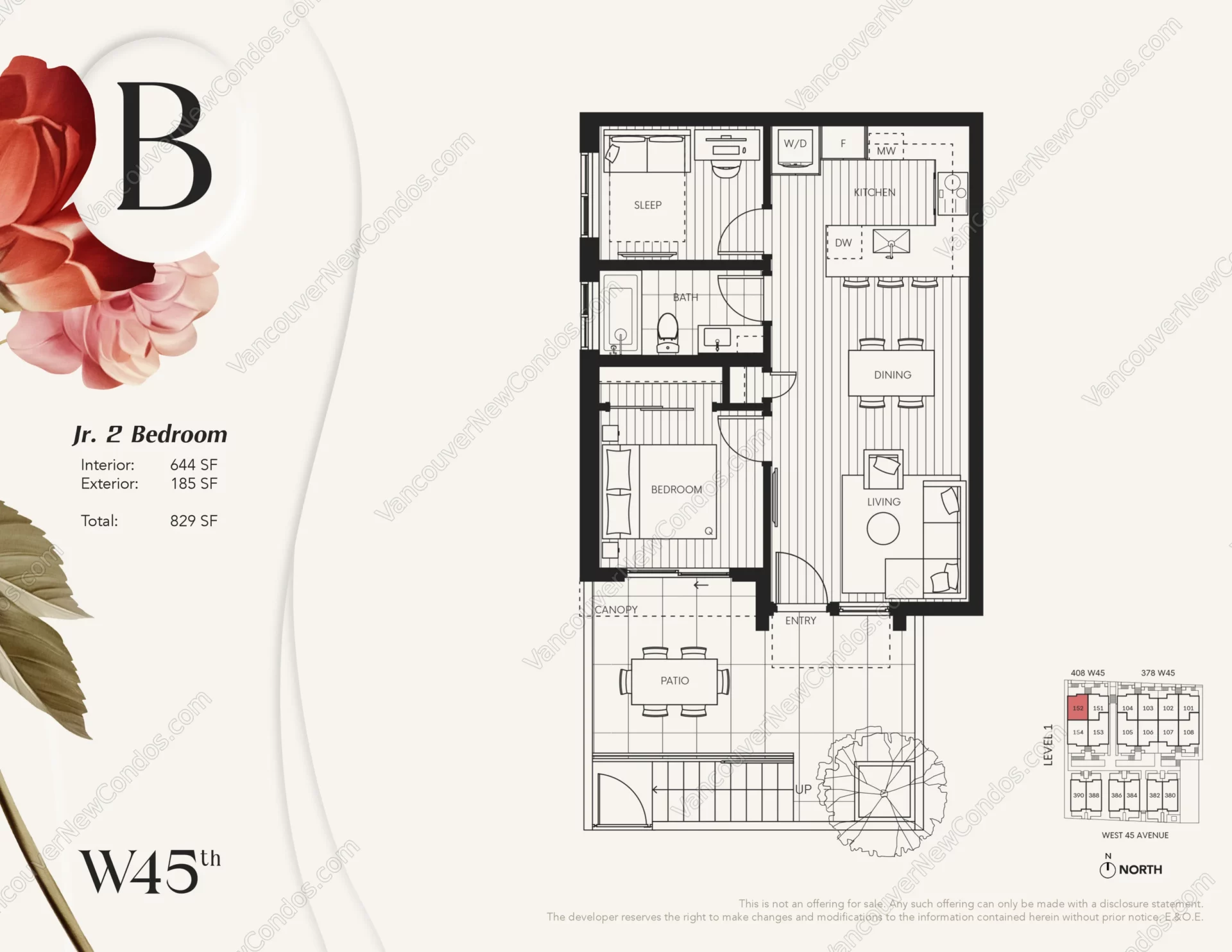 W45th at Oakridge Town Centre - Plan B ( Jr. 2 Bedroom )