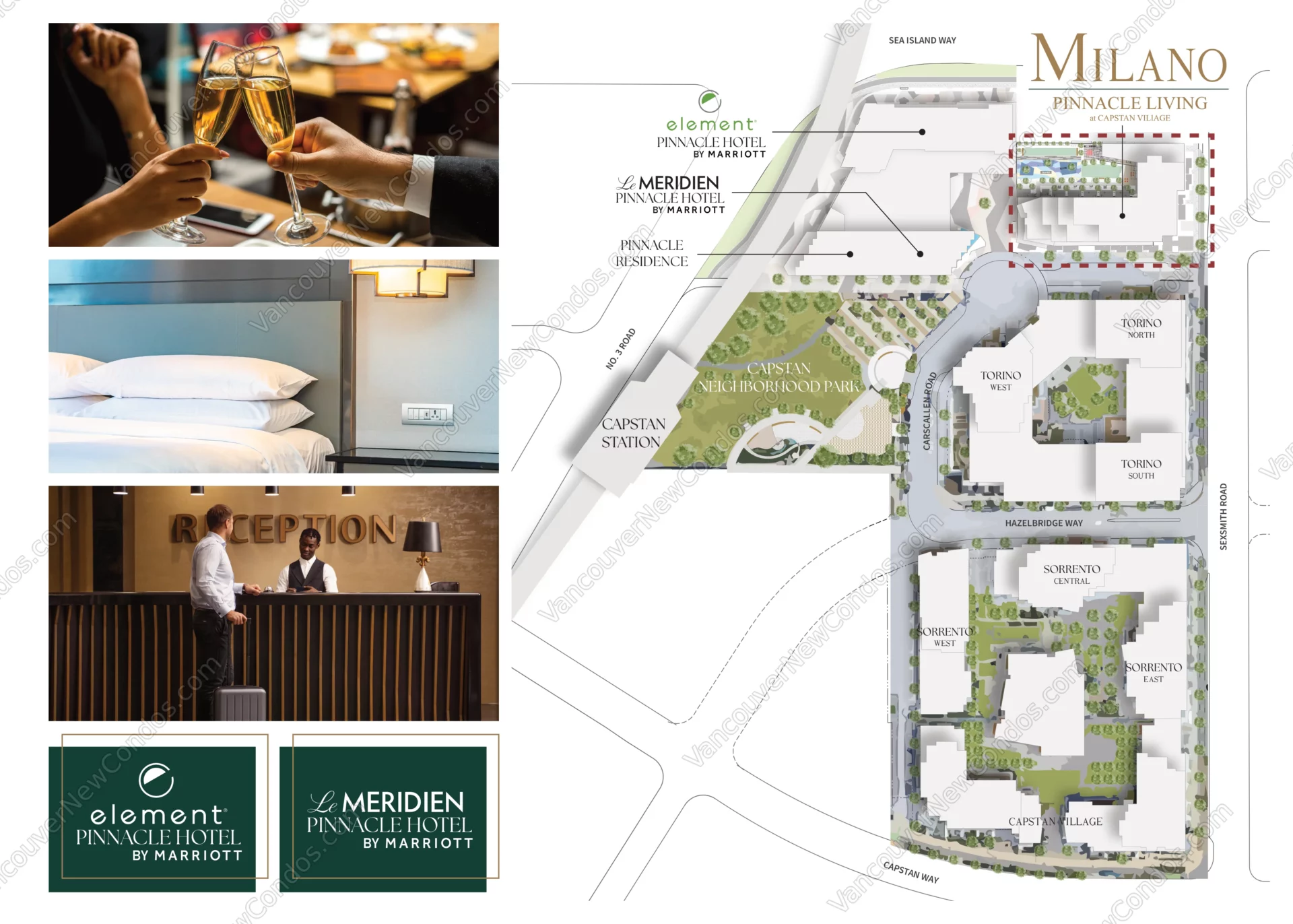 Milano at Capstan Village site plan in Richmond