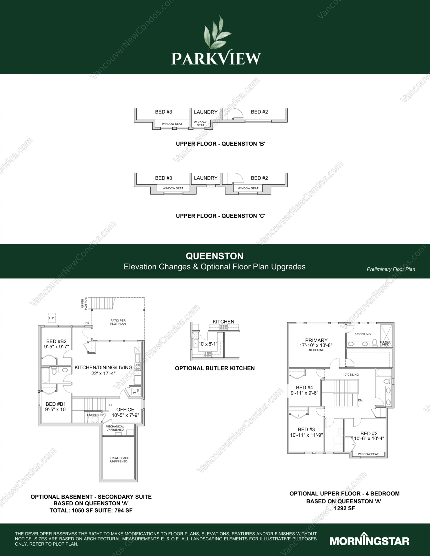 Parkview - Plan QUEENSTON-A,-B,-C ( 2-4 Bedroom )