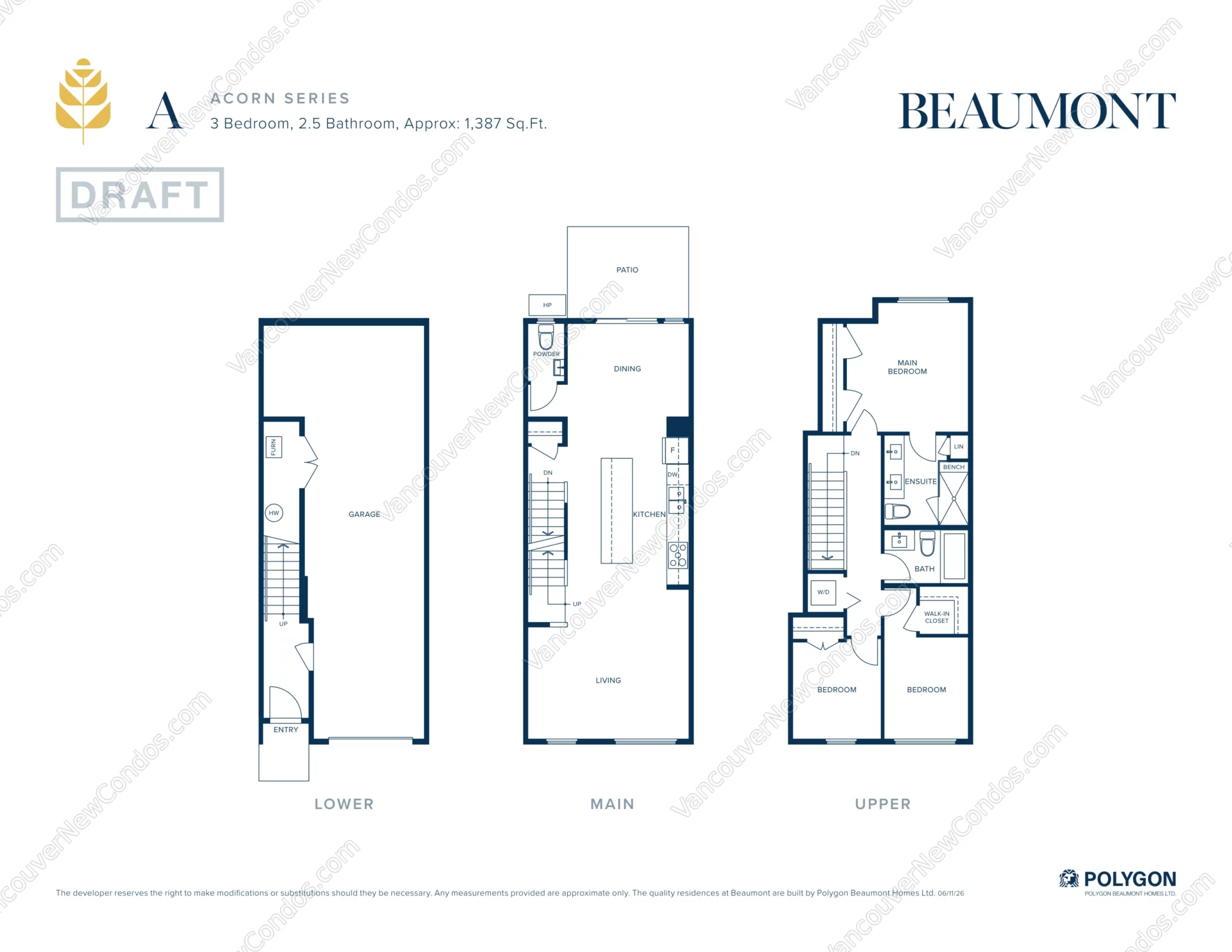 Beaumont by Polygon - Plan A ( 3 Bedroom )