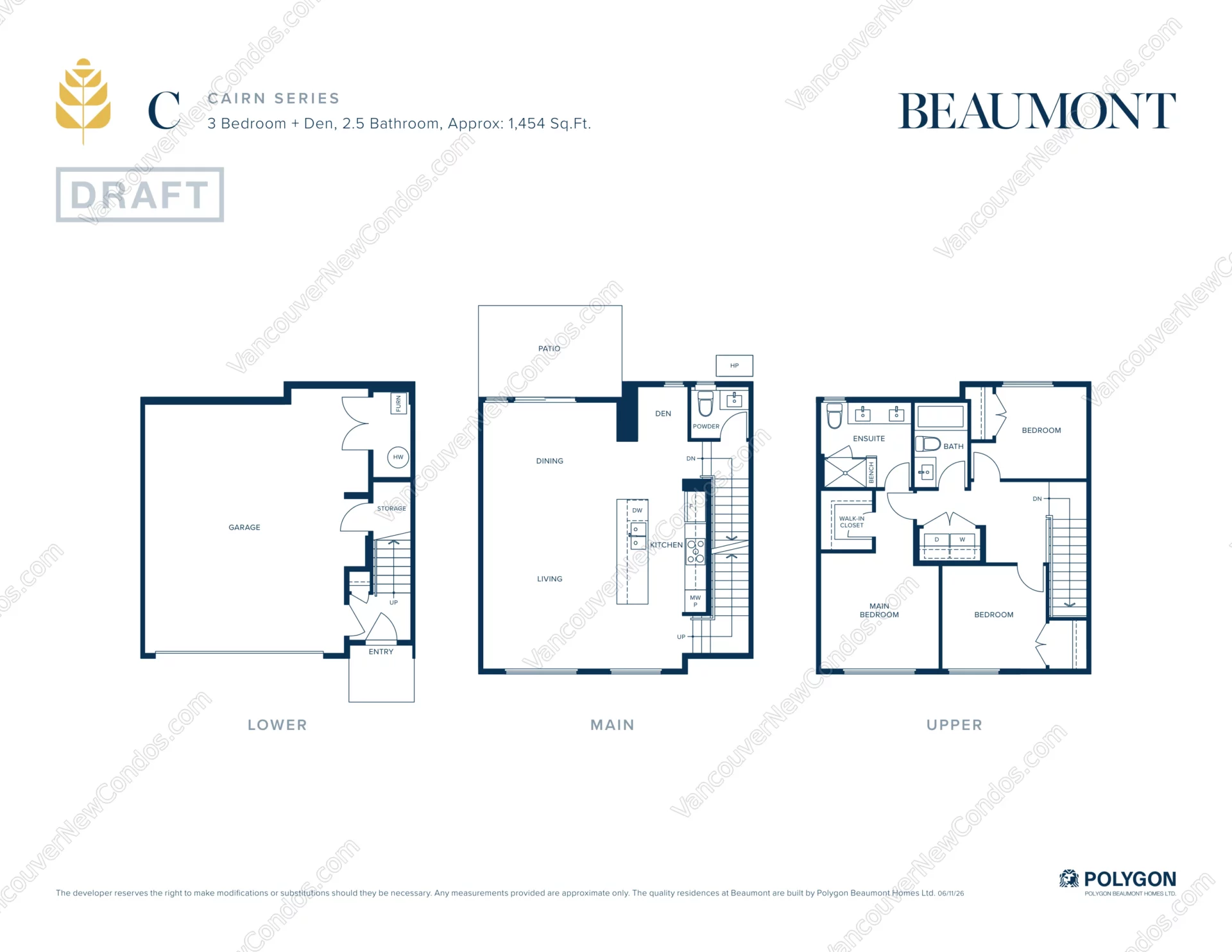 Beaumont by Polygon - Plan C-CAIRN-SERIES ( 3 Bedroom + Den )